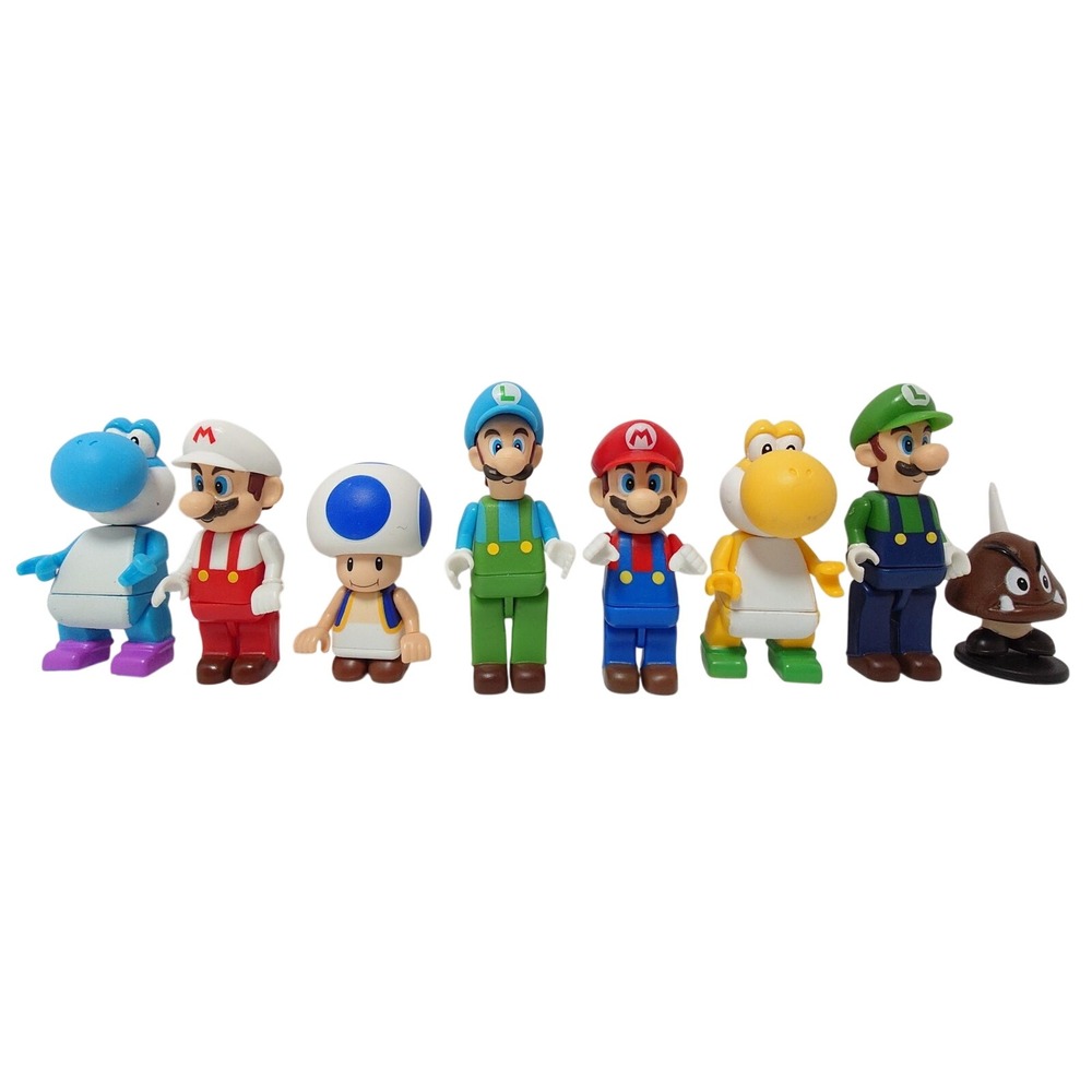 Nintendo Figure Lot Super Mario Bros Luigi Yoshi Toad 2010-2011 Collection